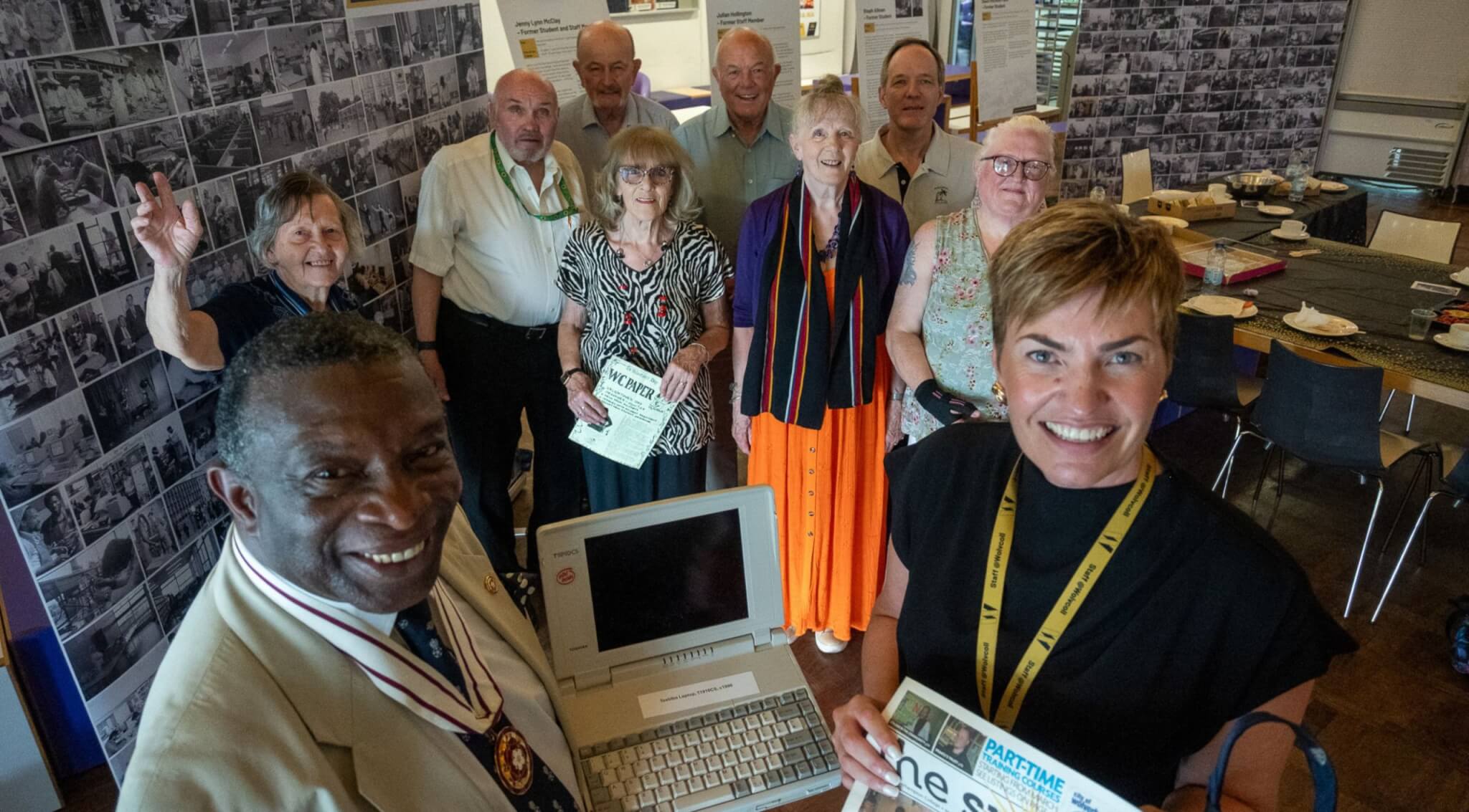 College principal and deputy lieutenant of the west midlands with former staff at the big lunch